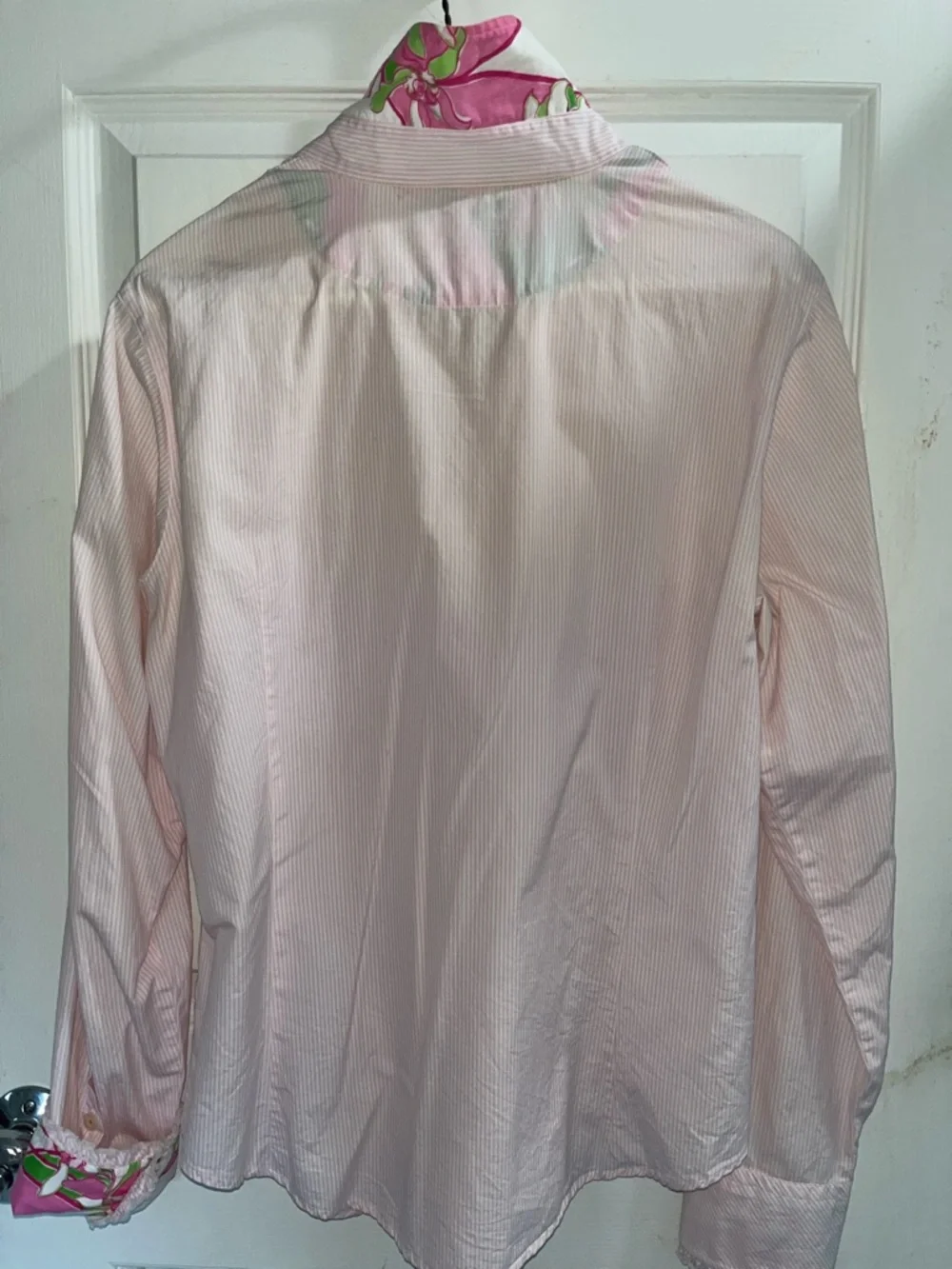 Lilly Pulitzer Ruffle Cuff Button Down Shirt | Blush Pink - Picture 4 of 4